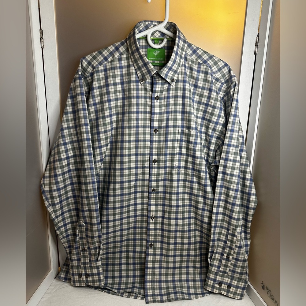 Forsyth of Canada Button Down Men L/G Long Sleeve blue/green  Preppy